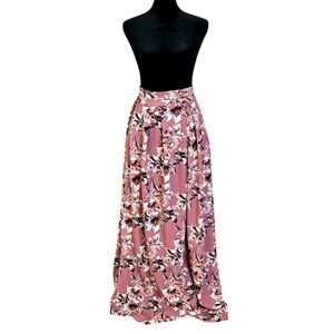 SWAK Designs Floral Maxi Skirt Pink Size 2X